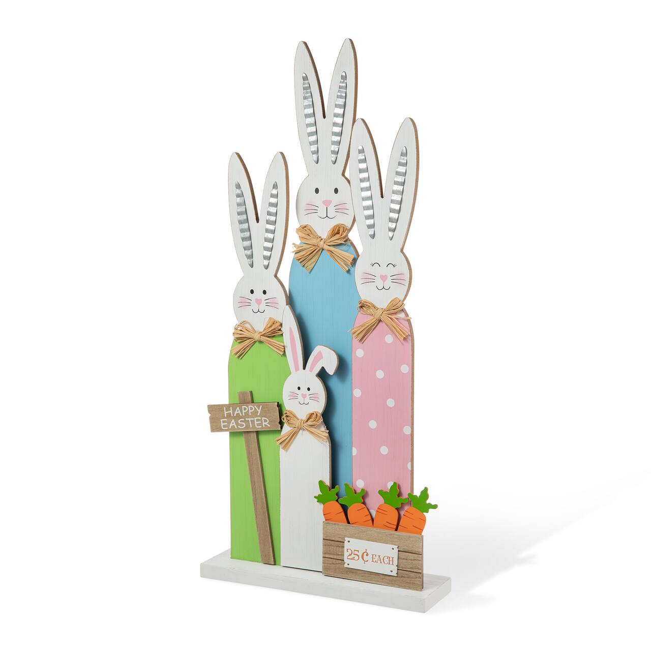 Glitzhome® 29.75" Easter Wooden Bunny Family Porch Décor